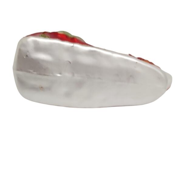 Festive Santa and Reindeer Sleigh Hand Blown Glass Christmas Ornament Glitter - Picture 5 of 5